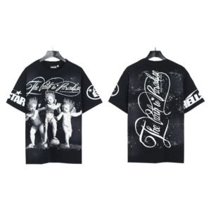 Hellstar Angel Print Street Style Black T-shirt