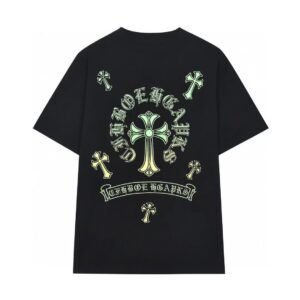 Chrome Hearts Cross Print Gothic Black Short-sleeve T-shirt