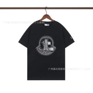 Moncler Large Logo Trendy Style Black Short-sleeve T-shirt