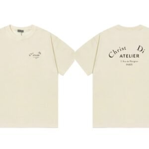 Dior Atelier Minimalist Style Beige Short-sleeve T-shirt