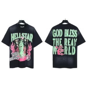 Hellstar Virgin Mary Printed Street Style Black T-Shirt