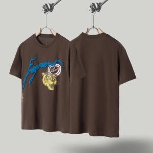 Travis Scott Co-branded Street-style Brown Short-sleeve T-Shirt