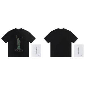 Balenciaga Vintage Style Statue of Liberty Black T-Shirt
