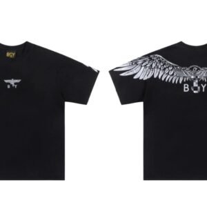 BOY Wing Print Street Style Black Short-sleeve T-shirt