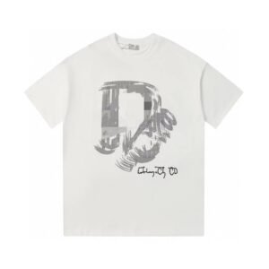 Dior Graffiti Collection Trendy & Cool Style White Short-sleeve T-shirt