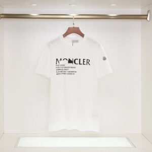 Moncler Letter Print Casual Style White T-Shirt