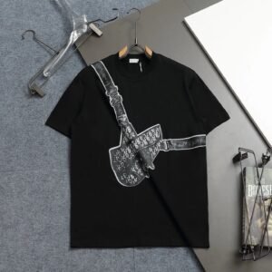 Dior Oblique Collection Streetwear Style Black Short-sleeve T-shirt