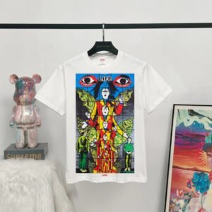 Supreme Art Print Street Style White T-Shirt