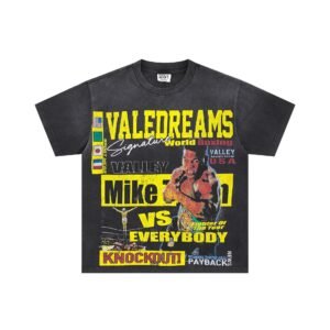 Valley Boxing Champion Printed American Retro Black T-Shirt