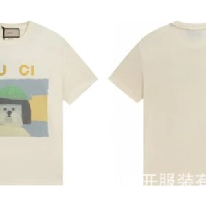 Gucci Puppy Print Casual Style Off-white T-shirt
