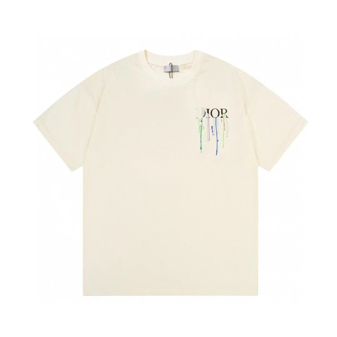 Dior Graffiti Print Street-style Off-white T-Shirt