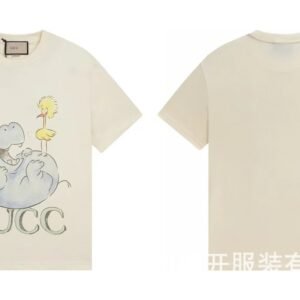 Gucci Cartoon Hippo Casual Off-white T-shirt