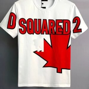 DSQUARED2 Maple Print Street Style White Short-sleeve T-shirt