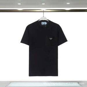 Prada Triangle Logo Minimalist Style Black Short-sleeve T-shirt