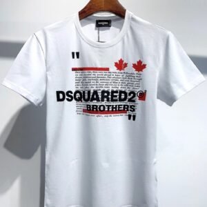 DSQUARED2 Maple Leaf Print Street Style White T-Shirt