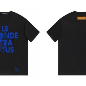 Louis Vuitton Letter Print Trendy Cool Black T-Shirt