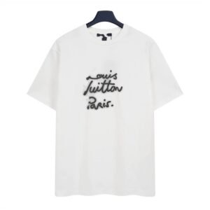 Louis Vuitton Graffiti Casual Style White T-Shirt
