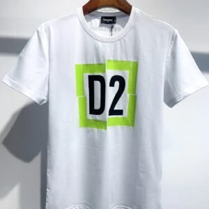 DSQ D2 Streetwear Brand White Casual Short-sleeve T-shirt