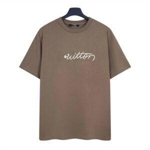Louis Vuitton Signature Minimalist Khaki Short-sleeve T-Shirt