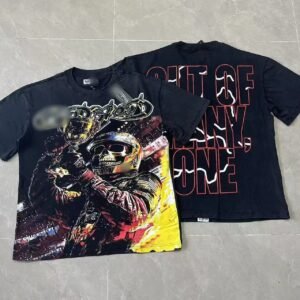 GOD Skull Racing Street Style Black Short Sleeve T-Shirt