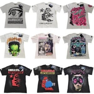 Hellstar Print Street Style Black and White T-shirt