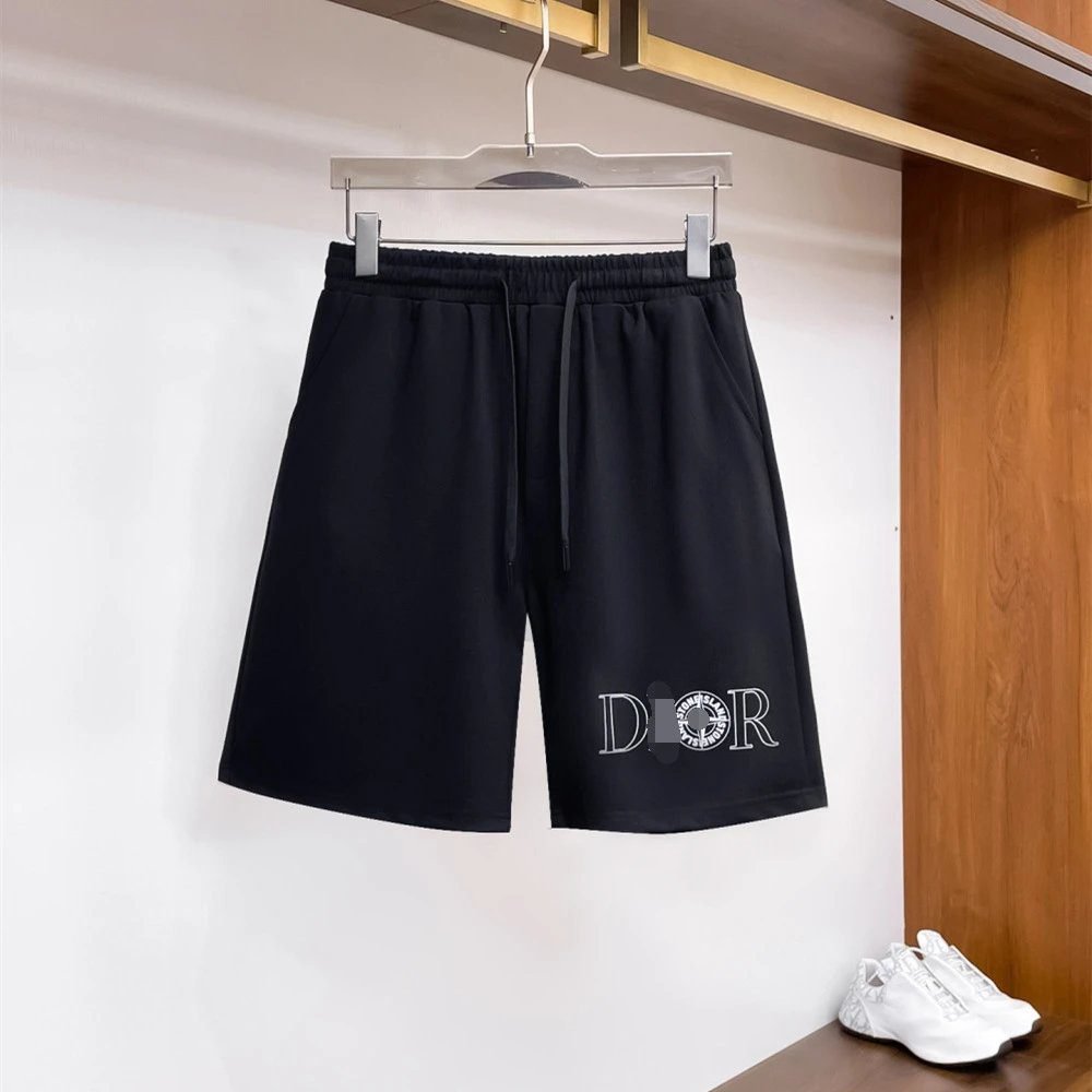 Dior Letter Print Trendy Style Black Casual Shorts