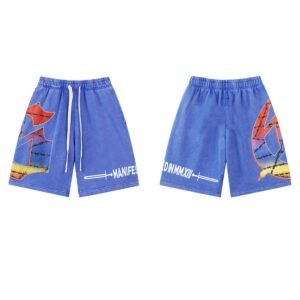 Godspeed Printed Street Style Blue Shorts