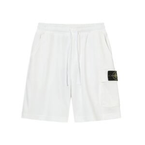 Stone Island Compass Series Workwear Style White Shorts