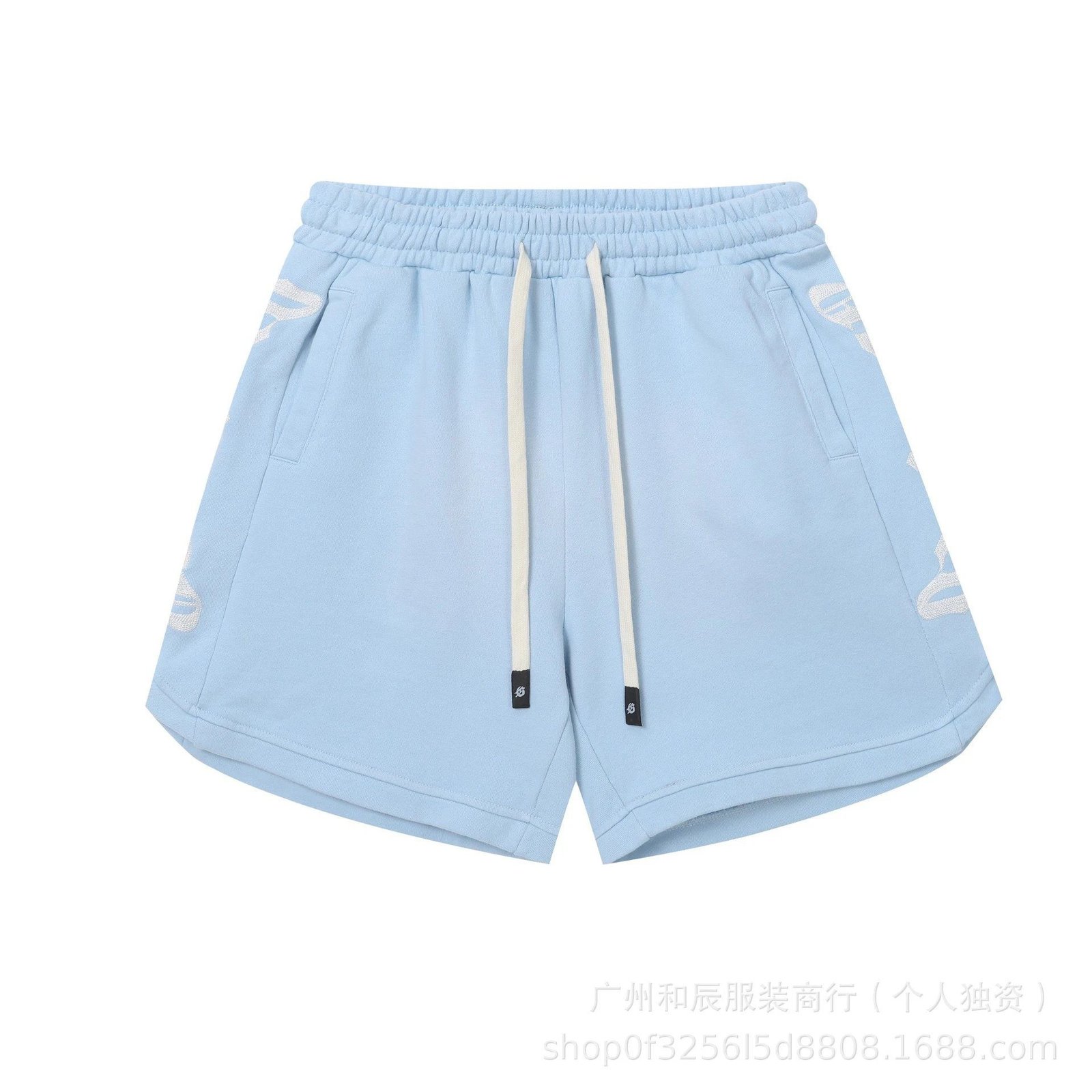 Godspeed Jacquard Street Style Light Blue Shorts