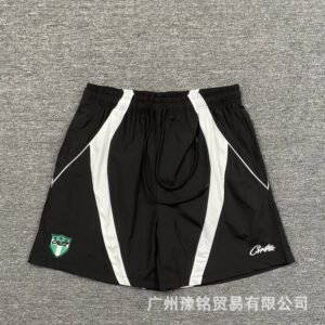 Corteiz Shield Logo Street Style Black and White Shorts