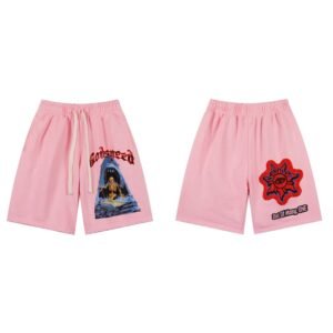 Godspeed Skull Print Street Style Pink Shorts