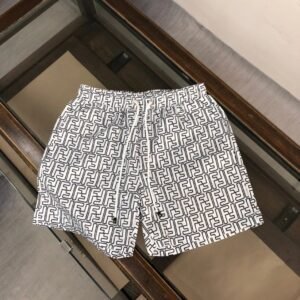 Fendi Double F Monogram Streetwear White Casual Shorts