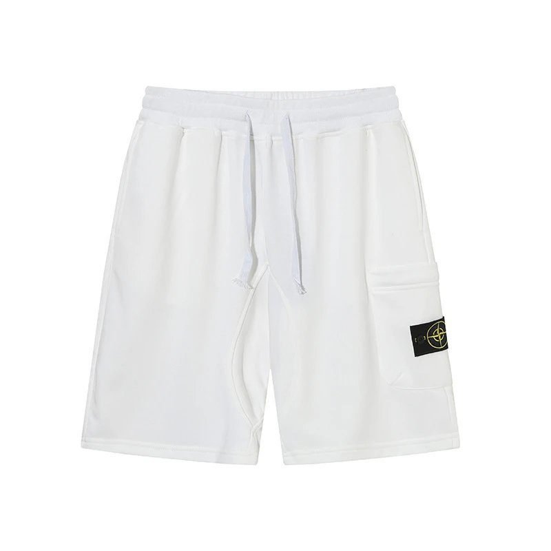 Stone Island Classic Compass Logo Street Style White Shorts