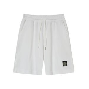 Stone Island Emblem Casual Style White Shorts