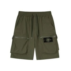 Stone Island Functional Style Army Green Cargo Shorts