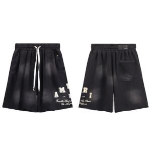 AMIRI Letter Print Street Style Black Shorts