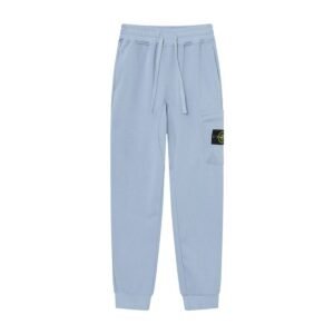 Stone Island Compass Badge Street Style Light Blue Cuffed Jogger Sweatpants