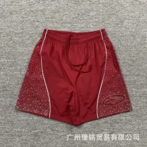 Corteiz Starry Street Style Burgundy Shorts