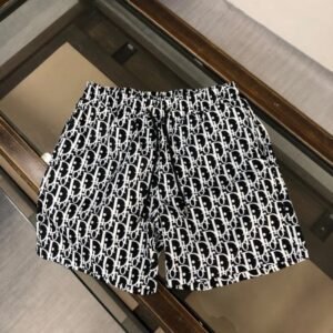 Dior Trendy All-over Monogram Print Black and White Casual Shorts