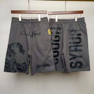 COUGH SYRUP Printed Street Style Grey Shorts