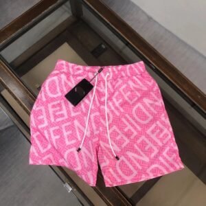 Fendi All-over Monogram Streetwear Style Pink Shorts