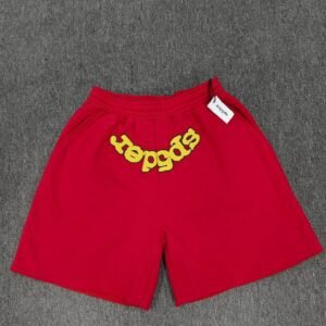 Sp5der Foam Print Street Style Red Casual Shorts