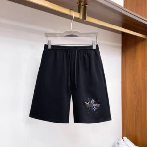 LouisVuitton Graffiti Casual Style Black Shorts