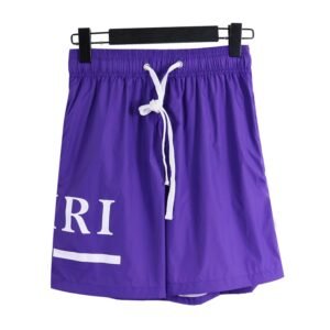 AMIRI Letter Print Street Style Purple Shorts