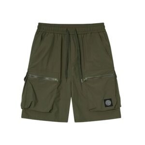 Stone Island Classic Technical Workwear Style Army Green Shorts