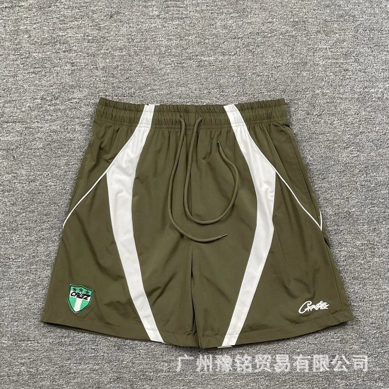 Corteiz Badge Street Style Military Green Casual Sports Shorts