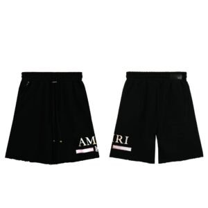 AMIRI Letter Print Street Style Black Shorts