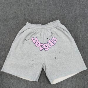 Sp5der Printed Street Style Grey Shorts