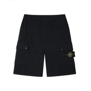 Stone Island Classic Techwear Style Black Cargo Shorts