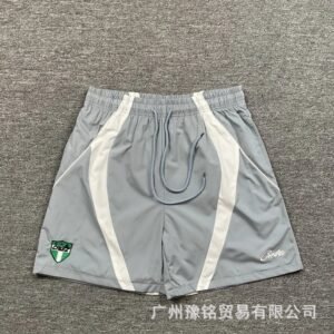 Corteiz Shield Logo Street Style Light Gray Athletic Shorts
